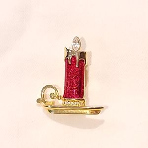 🎄🕯Christmas Candle Pin Vintage